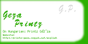 geza printz business card